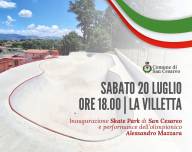 Sabato 20 luglio, ore 18: inaugurazione Skate Park di San Cesareo e performance dell’olimpionico Alessandro Mazzara
